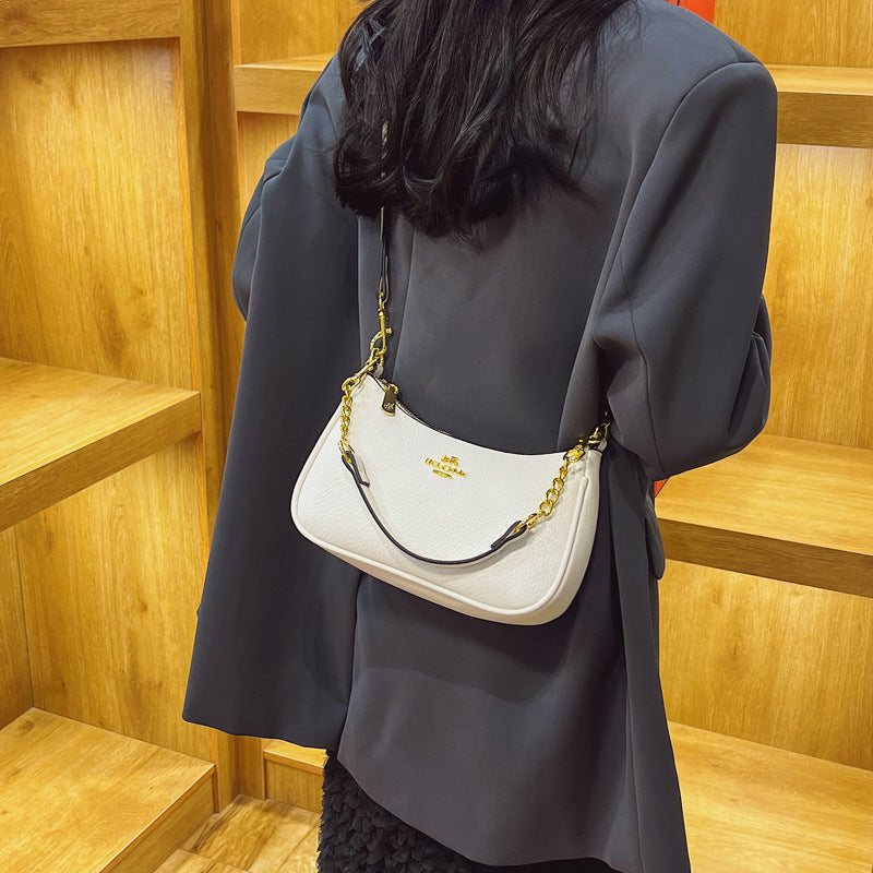 Underarm Bag Fashionable New Trendy Crossbody Shoulder Bag with Double Straps, PU Leather Texture, Women's Handbag