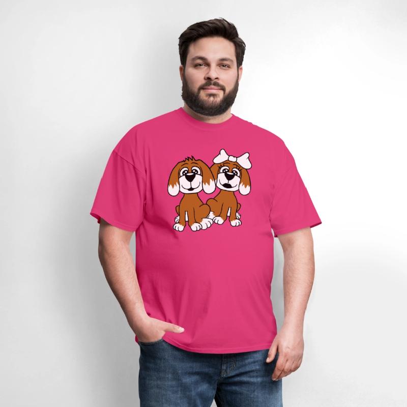 2 Dogs Team Two Friends Couple In Love Girl Boy