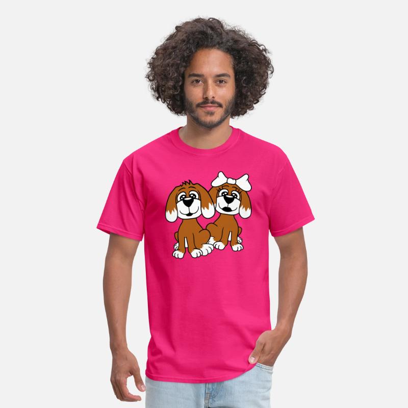 2 Dogs Team Two Friends Couple In Love Girl Boy