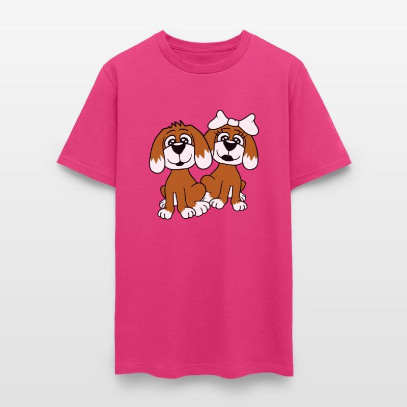 2 Dogs Team Two Friends Couple In Love Girl Boy