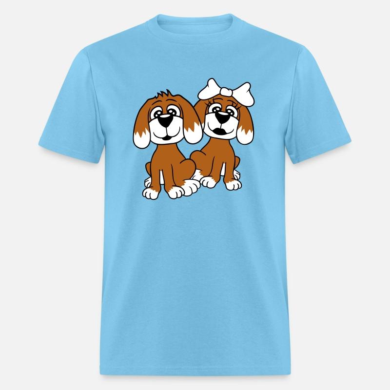 2 Dogs Team Two Friends Couple In Love Girl Boy