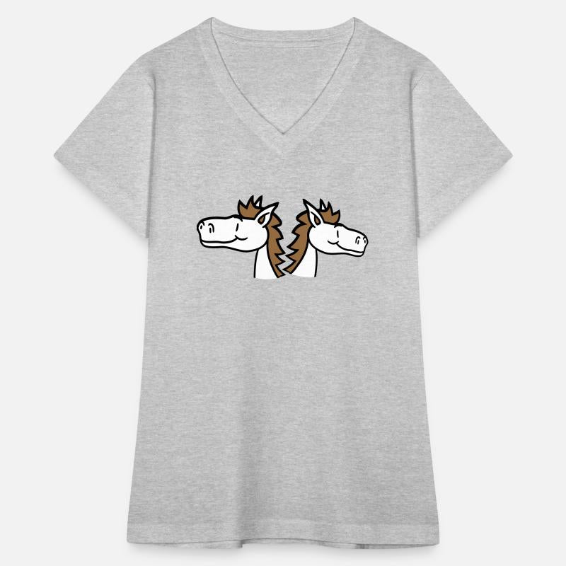 2 horses Team Pony Foal Couple Comic Friends Love