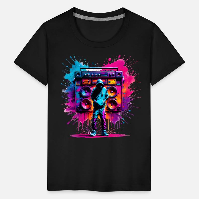 80s AI Airbrushed Music Splatter Design