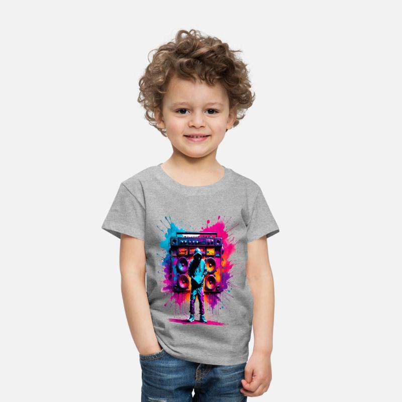 80s AI Airbrushed Music Splatter Design