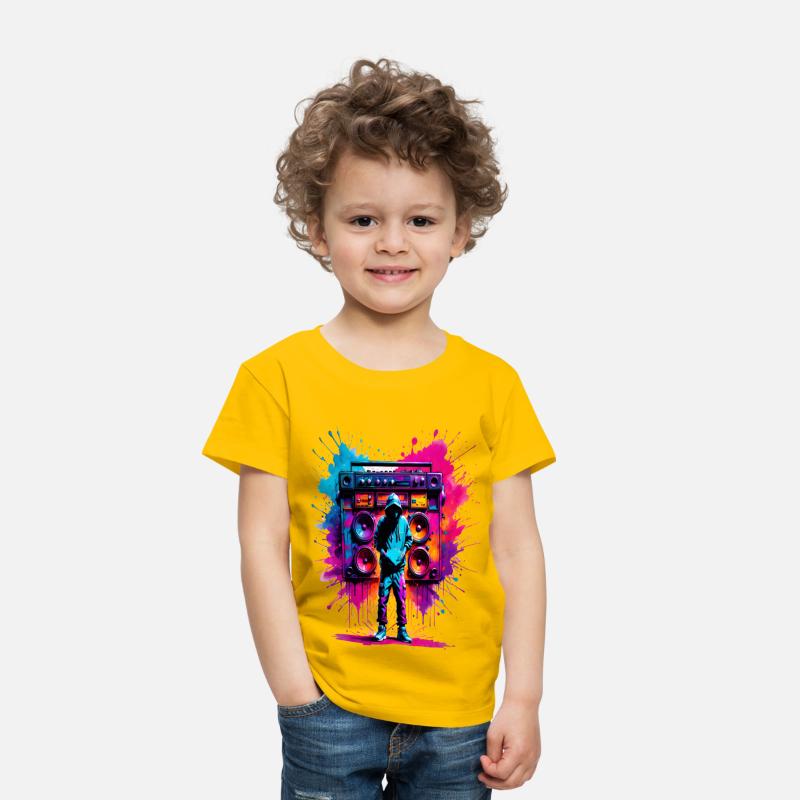 80s AI Airbrushed Music Splatter Design