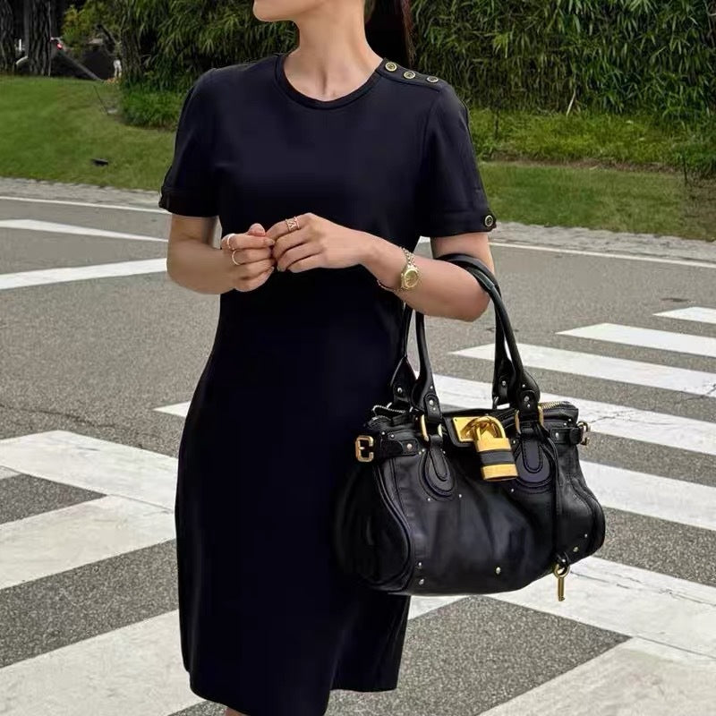 Vintage Distressed Padlock Bag Fashionable Handheld Crossbody Bag for Women