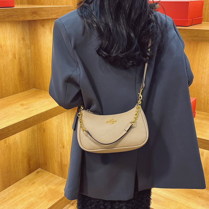 Underarm Bag Fashionable New Trendy Crossbody Shoulder Bag with Double Straps, PU Leather Texture, Women's Handbag