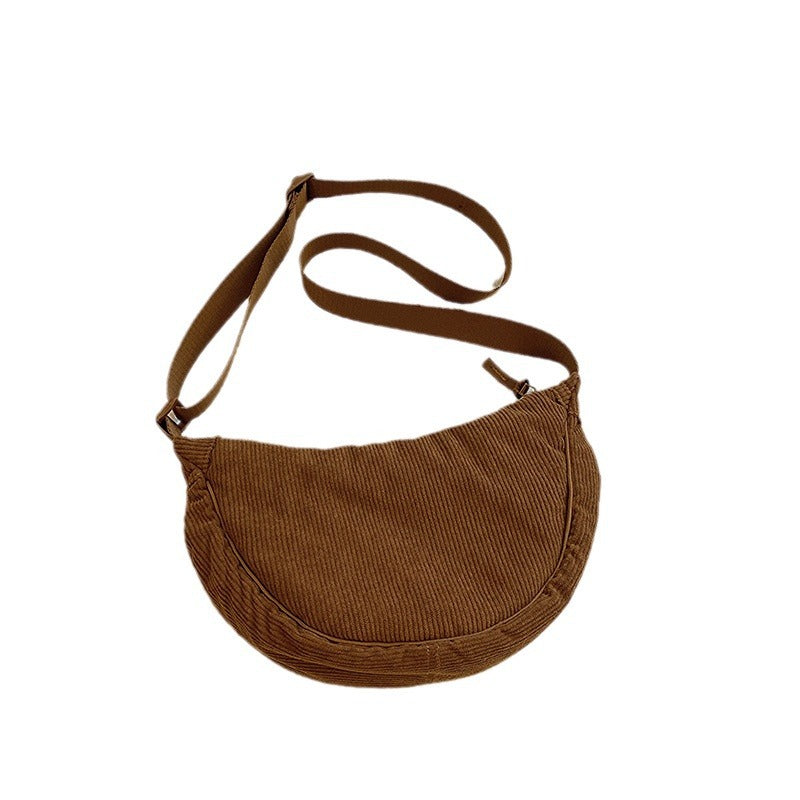 Crossbody Bag for Men and Women, Solid Color Corduroy Pouch Bag, Portable Nylon Small Shoulder Bag