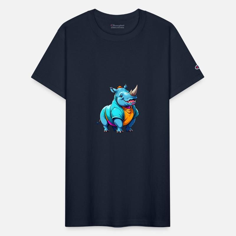 A Cartoonish Rhinoceros in a Playful Pose (JPG 300