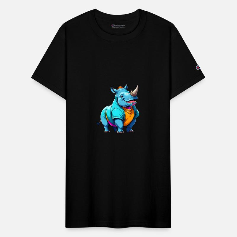 A Cartoonish Rhinoceros in a Playful Pose (JPG 300