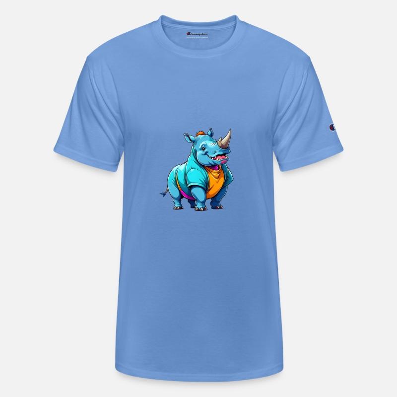 A Cartoonish Rhinoceros in a Playful Pose (JPG 300