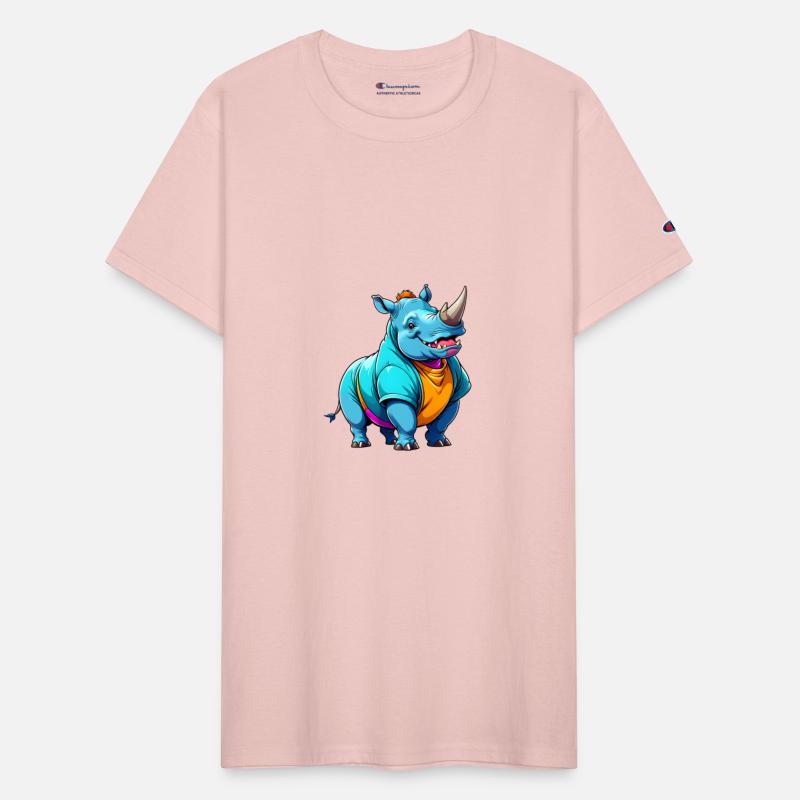 A Cartoonish Rhinoceros in a Playful Pose (JPG 300
