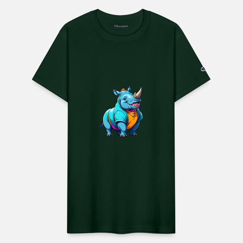 A Cartoonish Rhinoceros in a Playful Pose (JPG 300