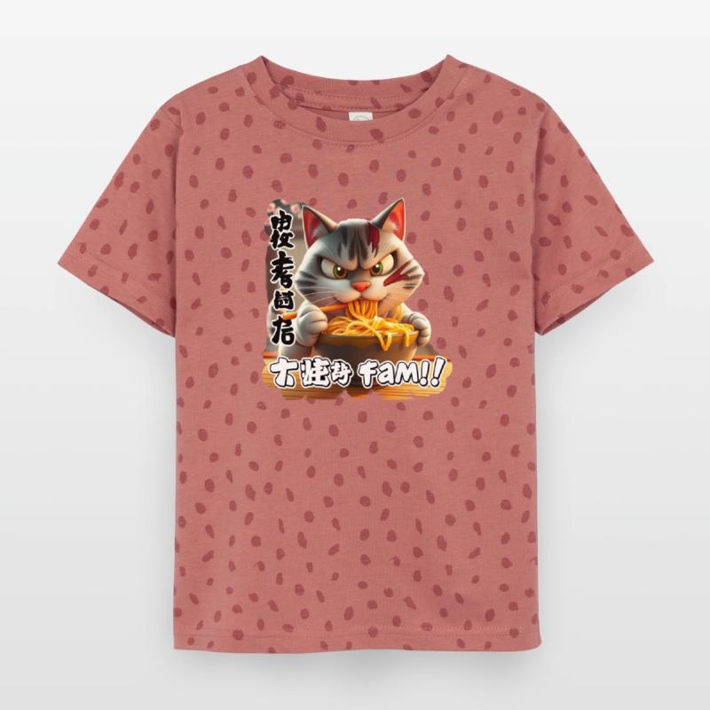 Angry Cat Eating Spicy Ramen Design