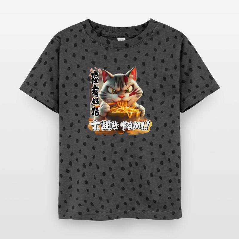 Angry Cat Eating Spicy Ramen Design