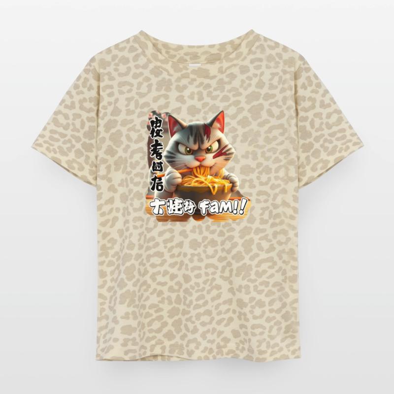 Angry Cat Eating Spicy Ramen Design