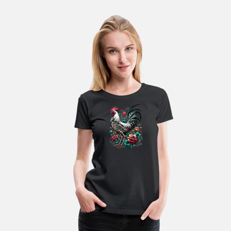 Animal Skeleton Chicken Skull Vintage Floral Chick