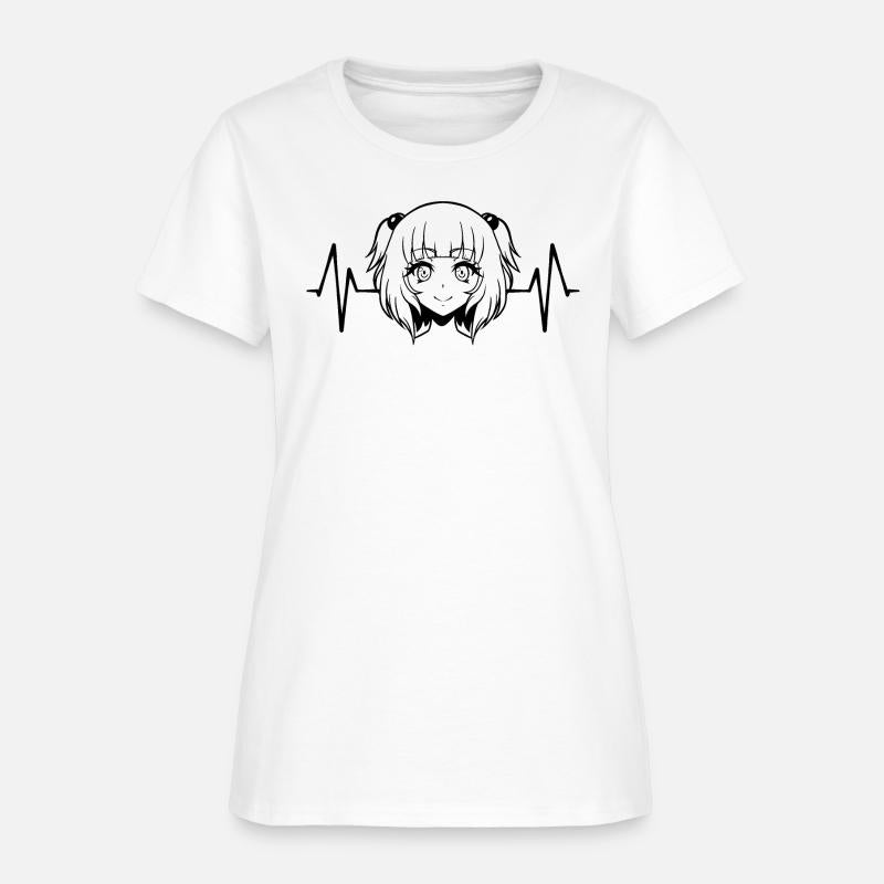 Anime girl heartbeat ECG graphic