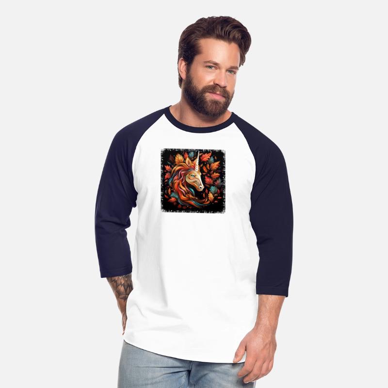 Autumnal Horse: Abstract Art in Leafy Wreath