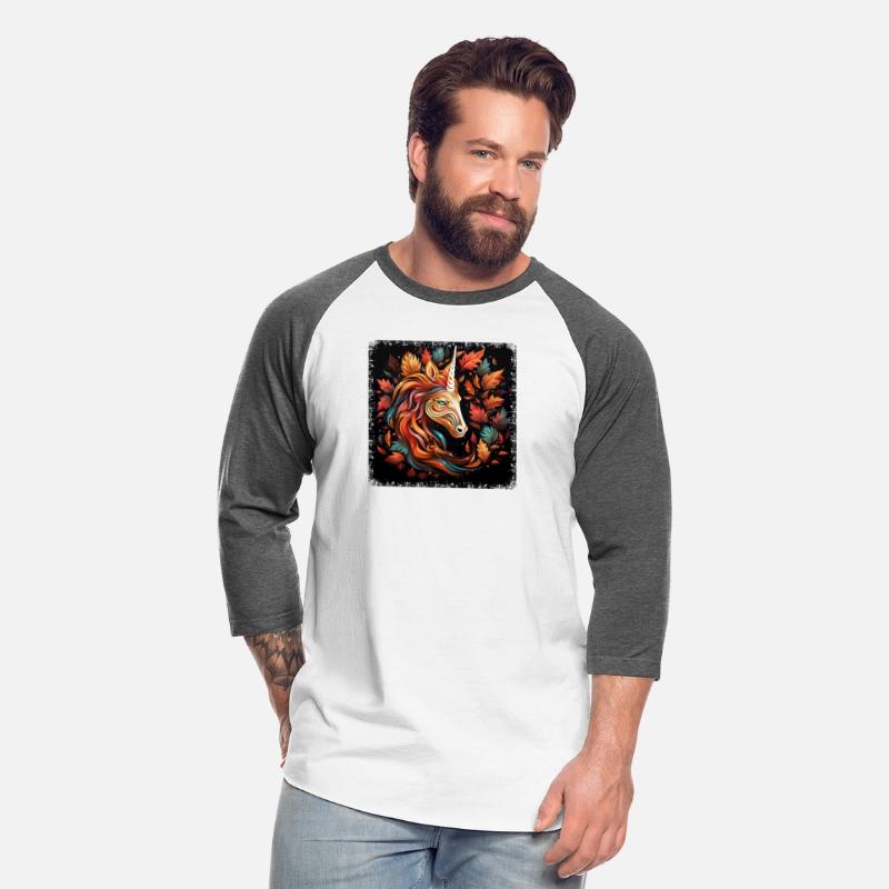 Autumnal Horse: Abstract Art in Leafy Wreath