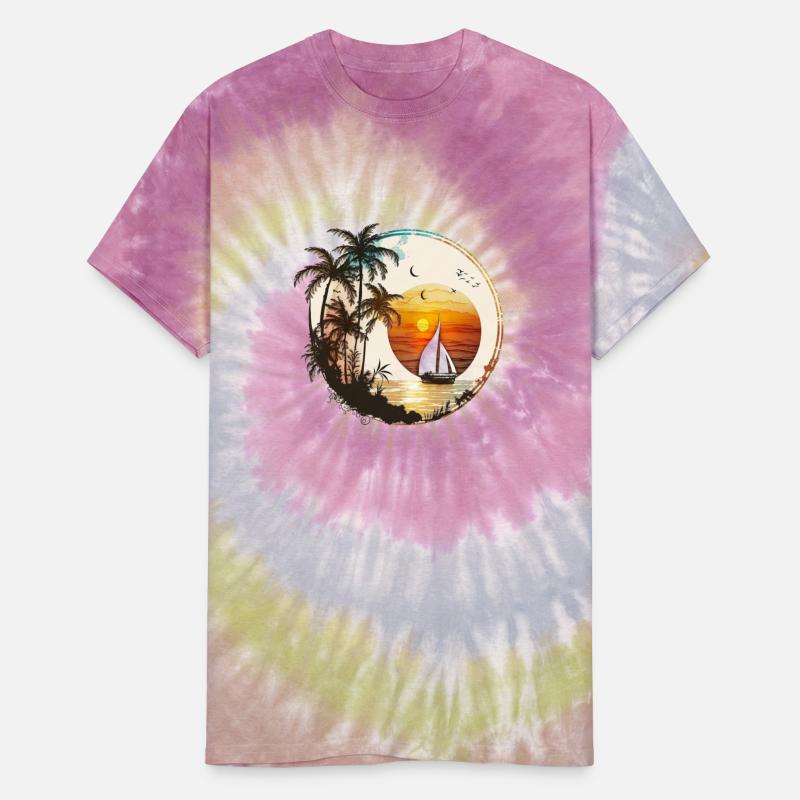 Beach Sunset Sailboat Palm Trees Ocean Vacation 2