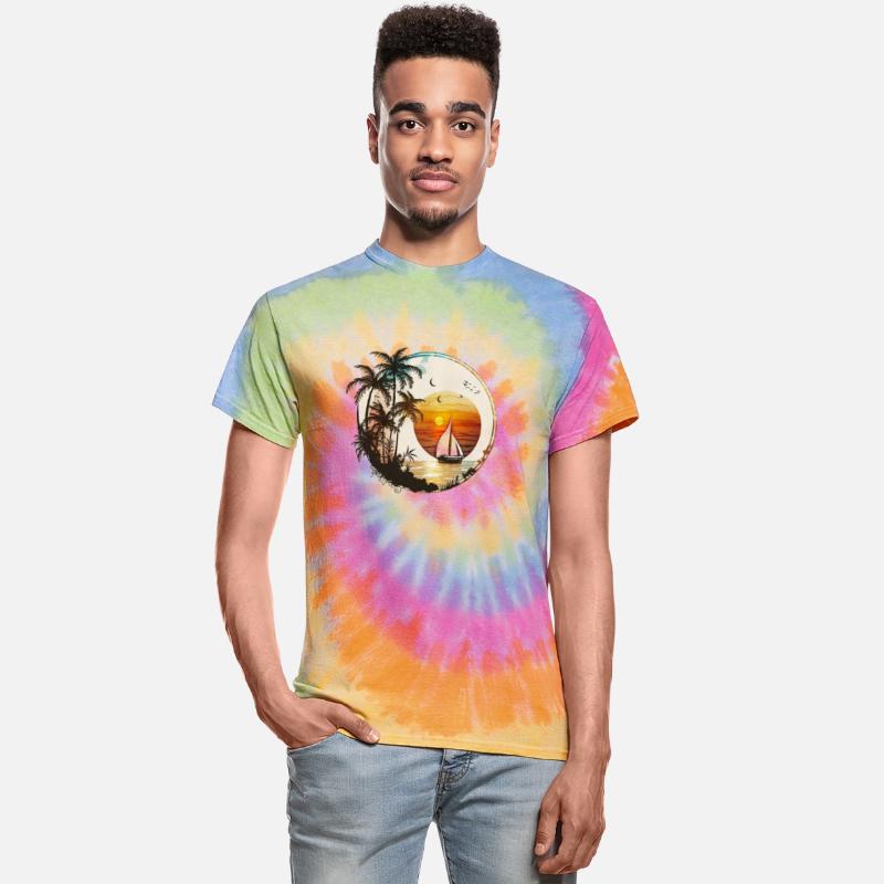 Beach Sunset Sailboat Palm Trees Ocean Vacation 2