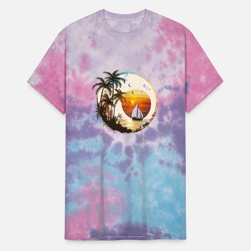 Beach Sunset Sailboat Palm Trees Ocean Vacation 2