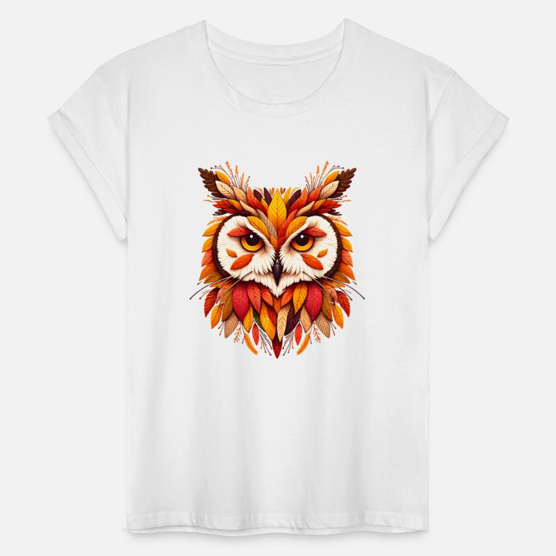 beautiful owl, made from different leaves