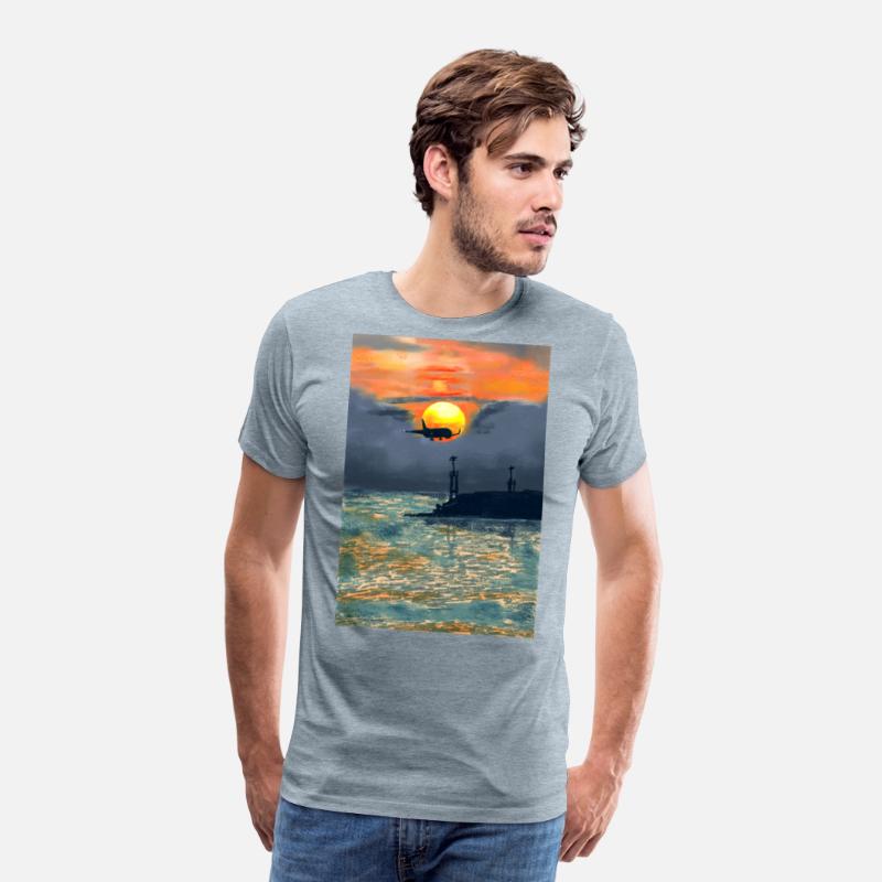 Beautiful Sunset evening at port with aeroplane