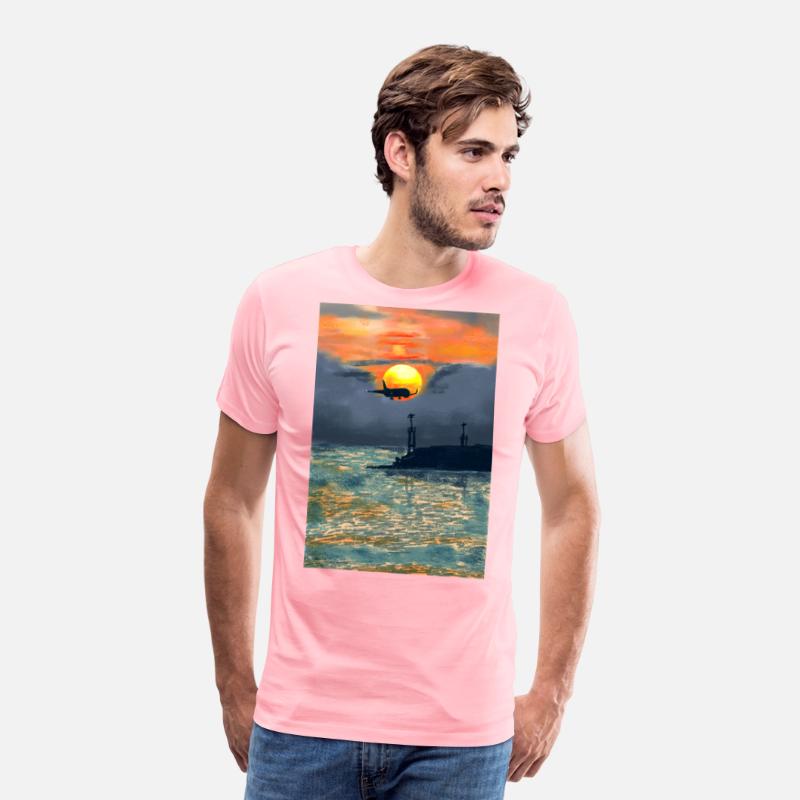 Beautiful Sunset evening at port with aeroplane