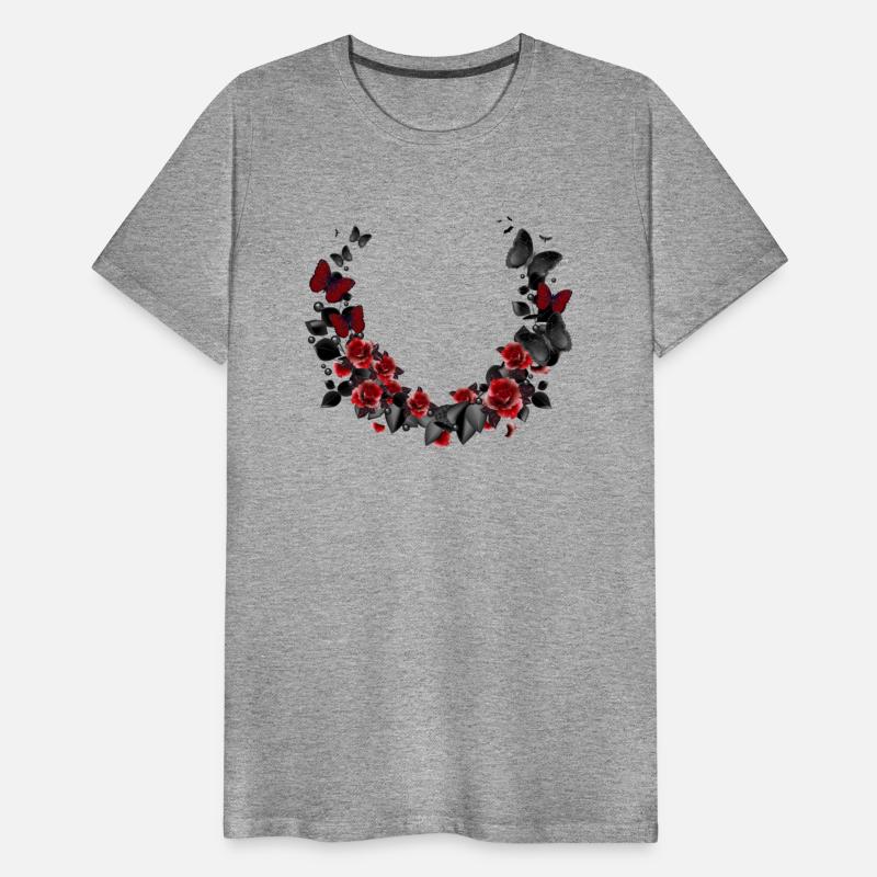 beautiful wreath of roses and butterflies