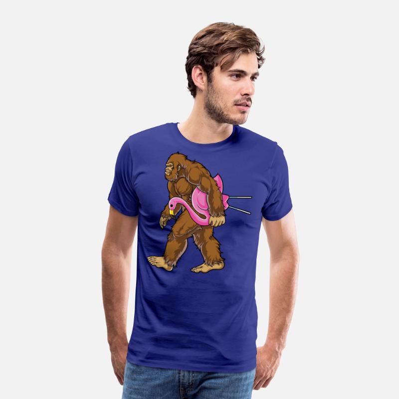 Bigfoot Carrying Lawn Flamingo T Shirt Funny