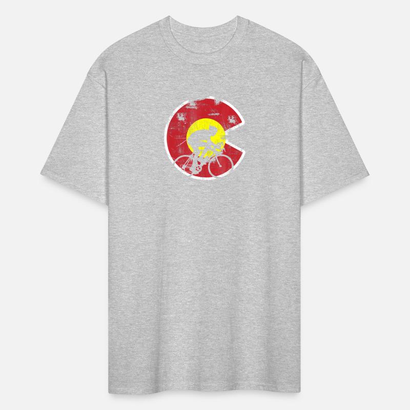 Bike Colorado State Flag Distressed Vintage Look