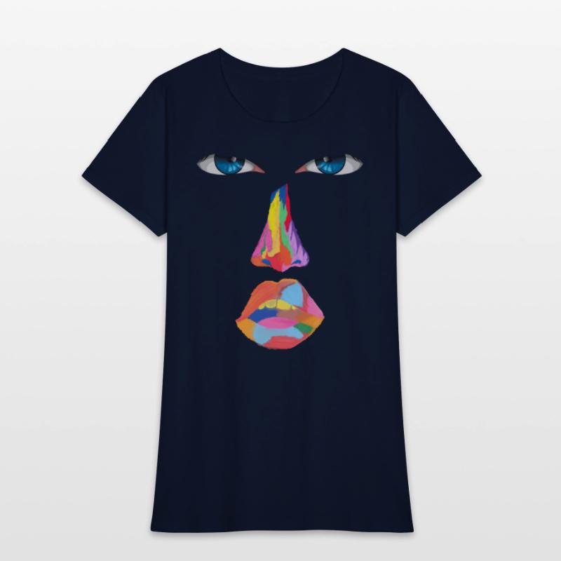 Blue eyes and a romantic colorful face