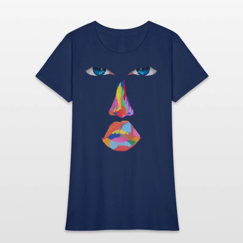 Blue eyes and a romantic colorful face