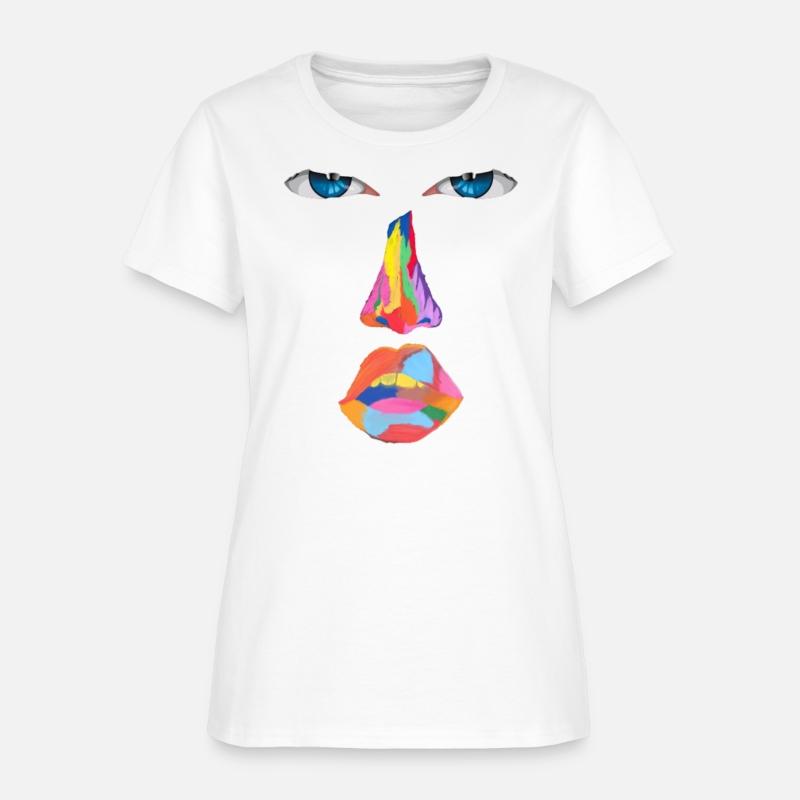 Blue eyes and a romantic colorful face