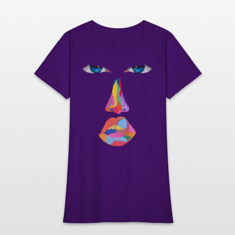 Blue eyes and a romantic colorful face