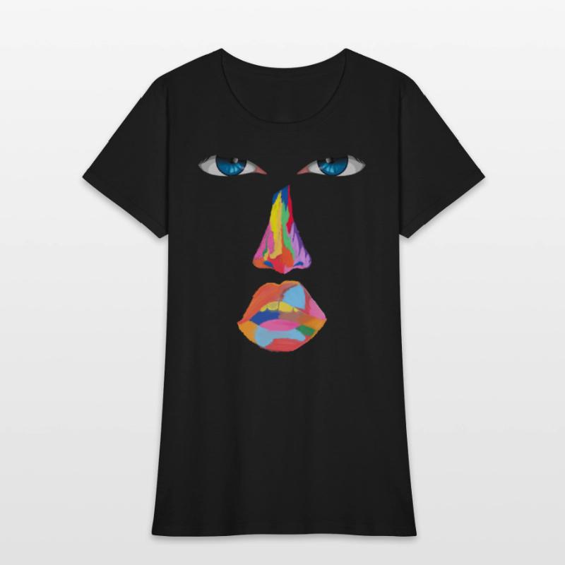 Blue eyes and a romantic colorful face