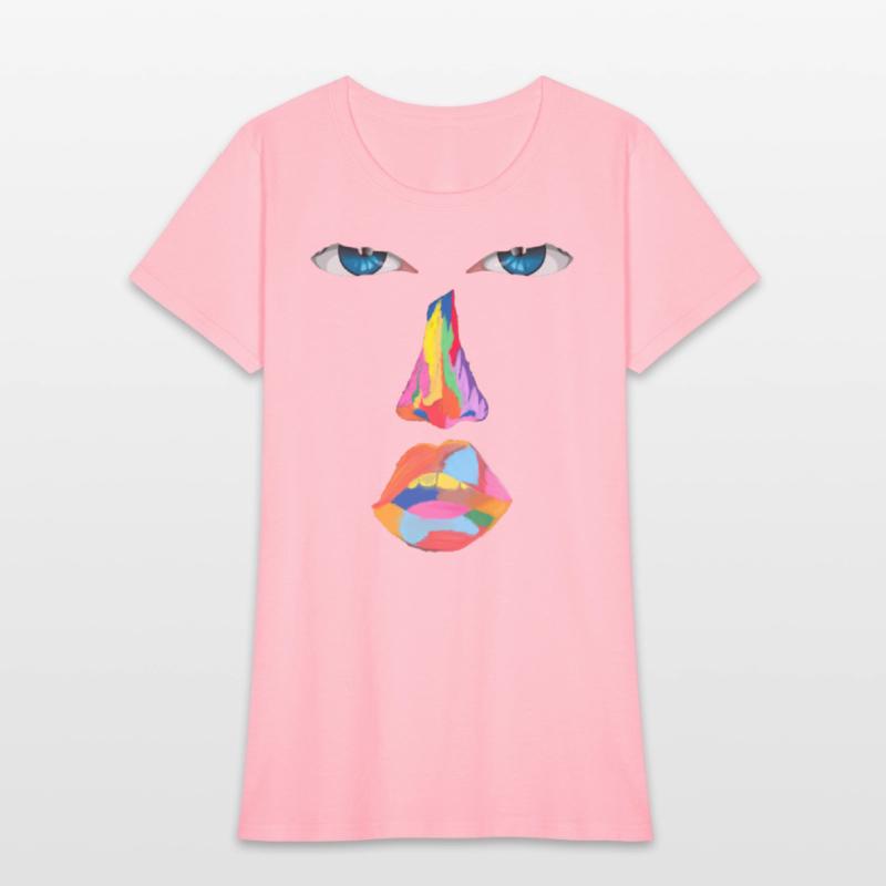 Blue eyes and a romantic colorful face