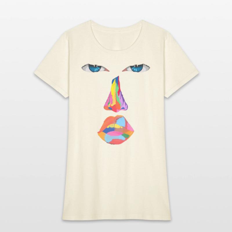 Blue eyes and a romantic colorful face