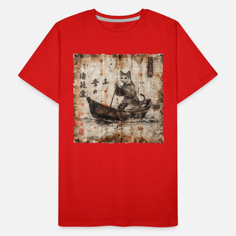 Boat Papyrus Scroll Japanese Art Fisherman Cute