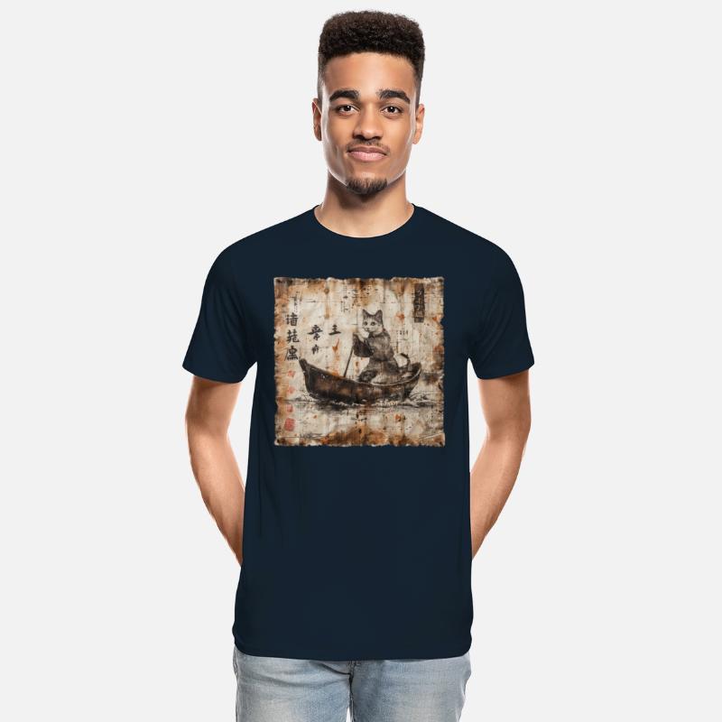 Boat Papyrus Scroll Japanese Art Fisherman Cute