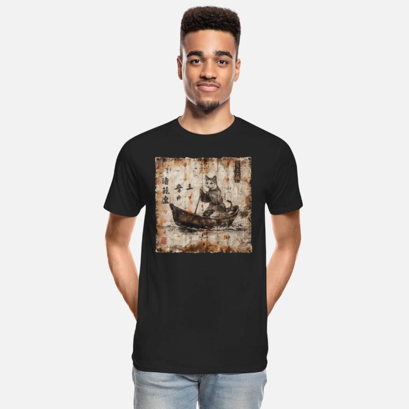 Boat Papyrus Scroll Japanese Art Fisherman Cute