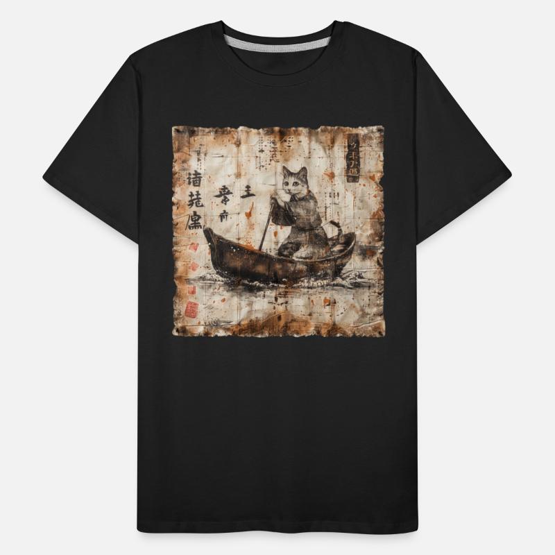 Boat Papyrus Scroll Japanese Art Fisherman Cute