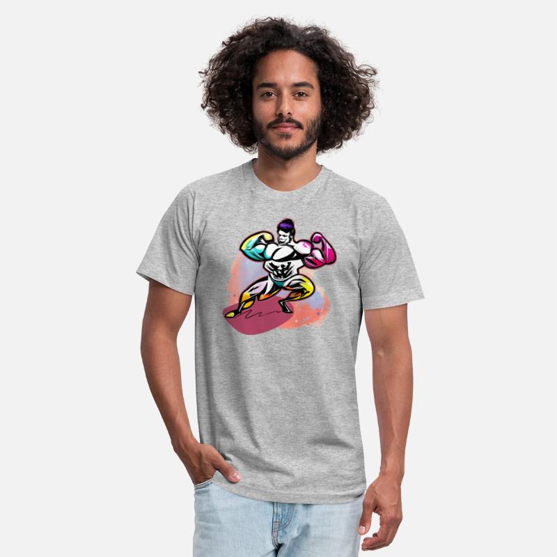 Body builder posing, painting design.