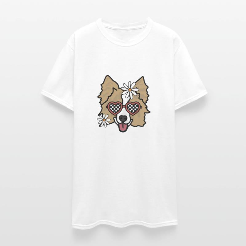 Border Collie light Brown Retro Dog