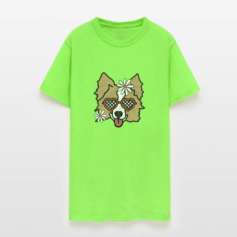 Border Collie light Brown Retro Dog