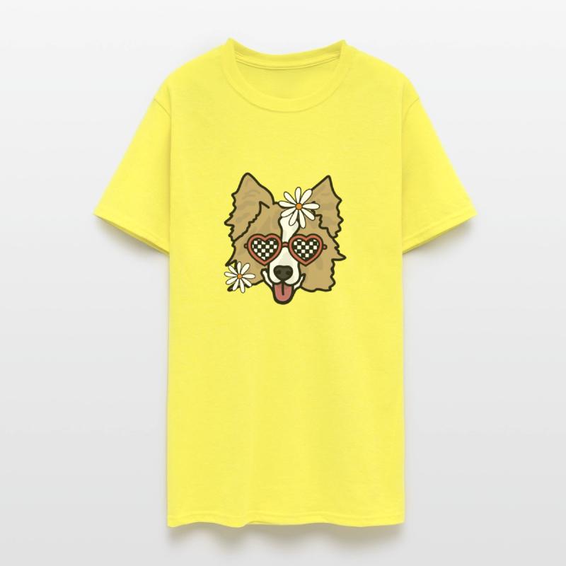 Border Collie light Brown Retro Dog