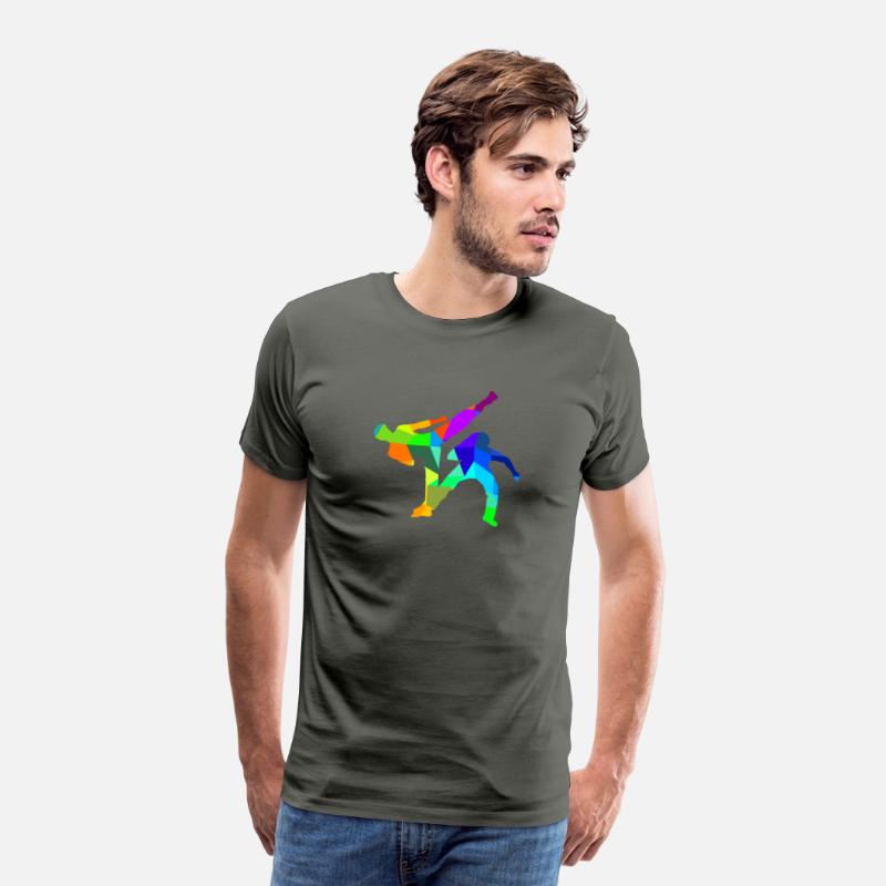 Capoeira rainbow colors polygon sport