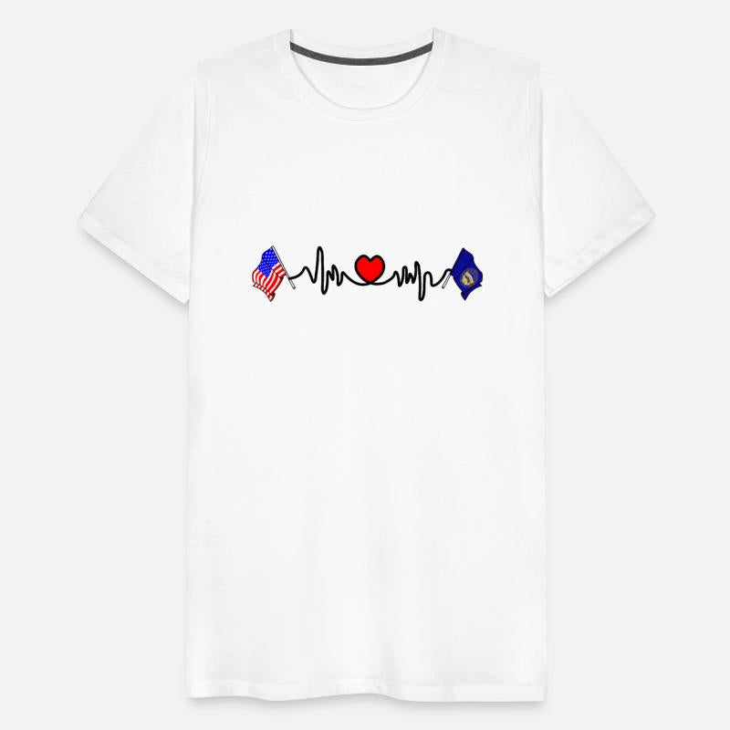 Cardio Heart with USA Flag and Nebraska Flag